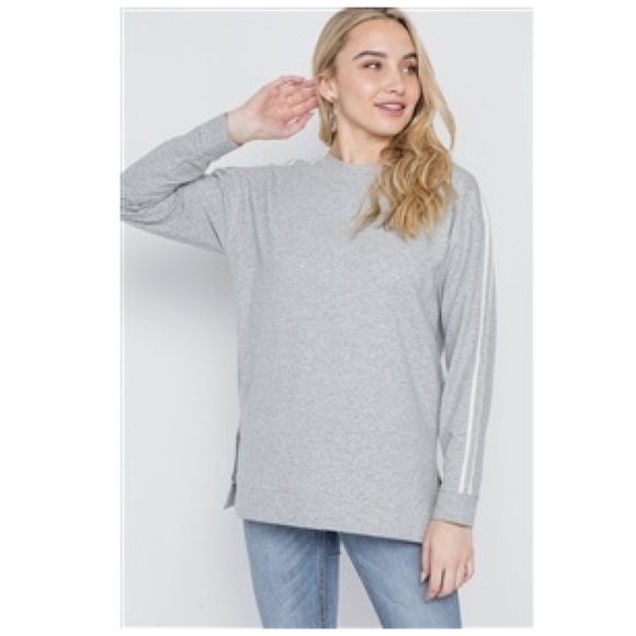 Heather Grey Sweatshirt Long Sleeve 100% Cotton M - Picture 2 of 10